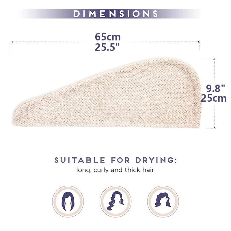 Hair towel turban wrap in pastel colors