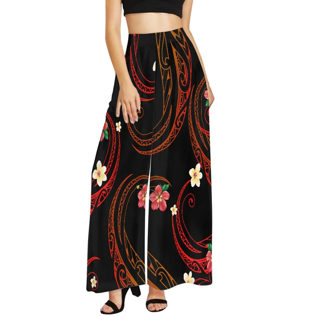 Women's Plus Size Gym Pants Good Quality Polynesian Samoa Breathable Long Sports Running Yoga Wide Leg for Summer
