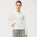Womens zip up gym jacket white – windproof gym jacket
