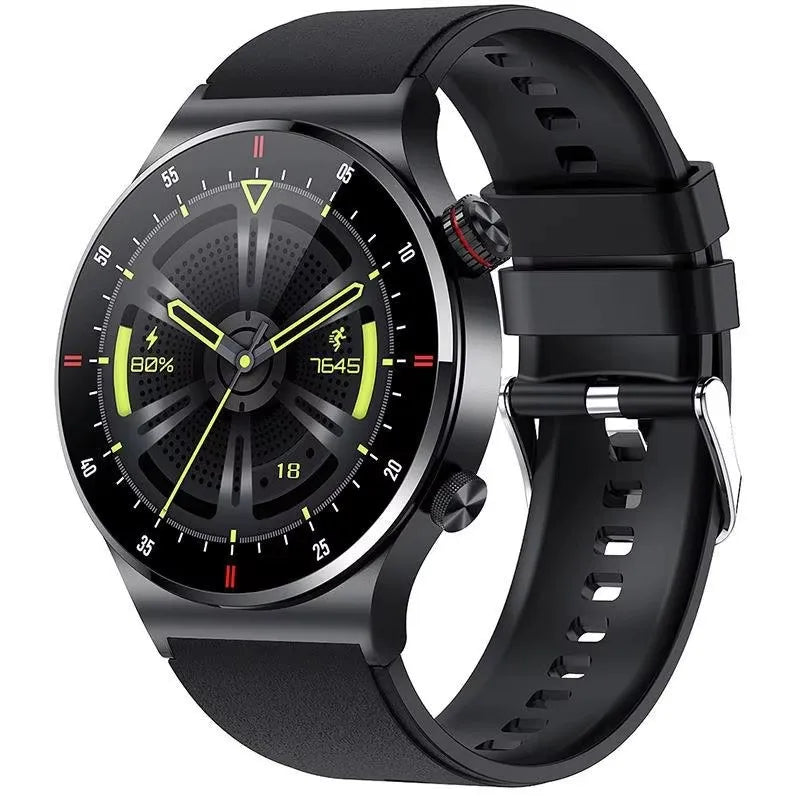 Fashion heart rate smart watch – black silicone strap sport