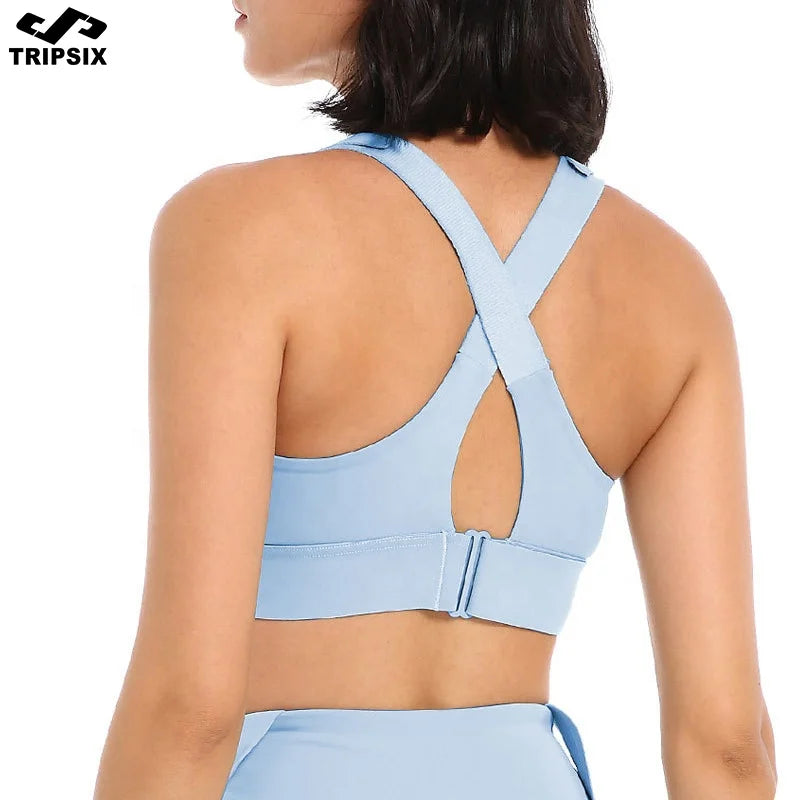 New Arrival Women's Gym Bra High Fitness Yoga Sports Bra with Zipper Lightweight and Plus Size Adjustable Back High Quality