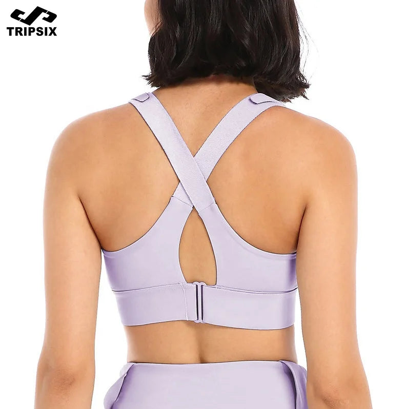 New Arrival Women's Gym Bra High Fitness Yoga Sports Bra with Zipper Lightweight and Plus Size Adjustable Back High Quality