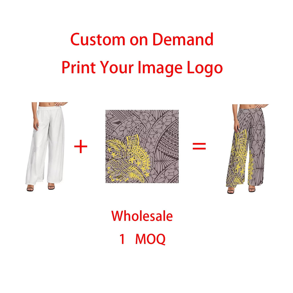 Women's Plus Size Gym Pants Good Quality Polynesian Samoa Breathable Long Sports Running Yoga Wide Leg for Summer