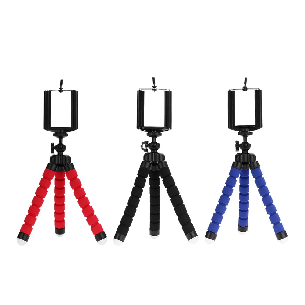 Phone tripod stand three colors red black blue flexible mini tripods