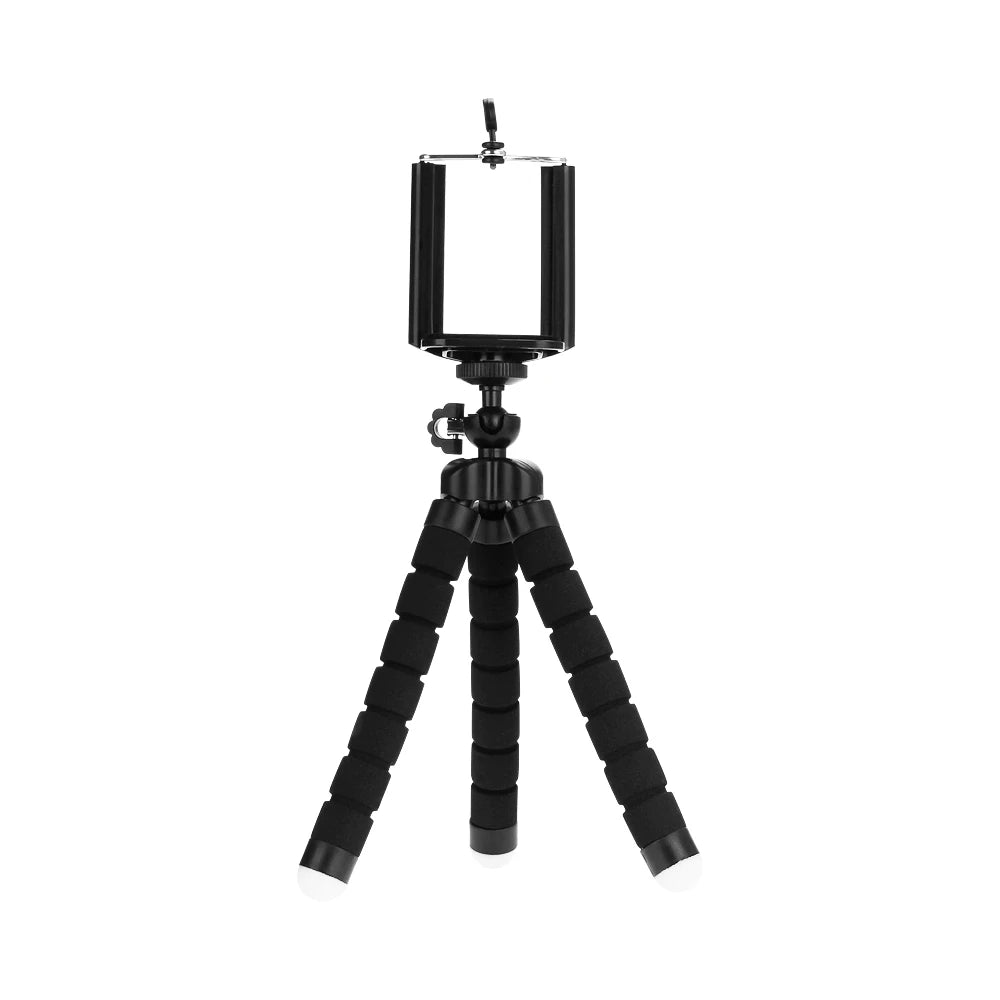 Phone tripod stand black with phone clamp