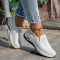 White womens running sneakers – breathable casual sneakers