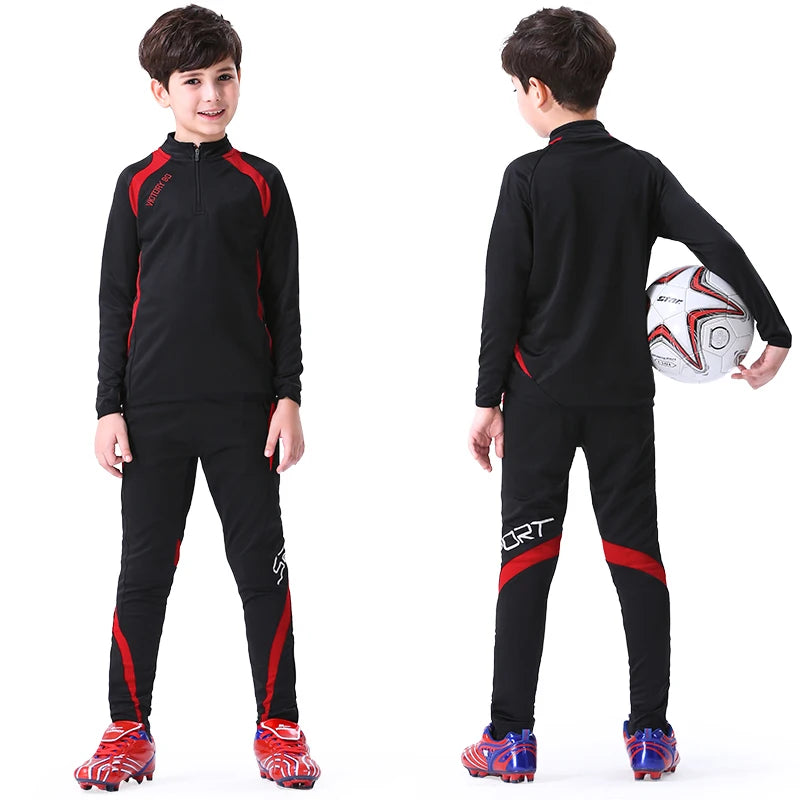 Kids soccer training set black and red – boys soccer kit