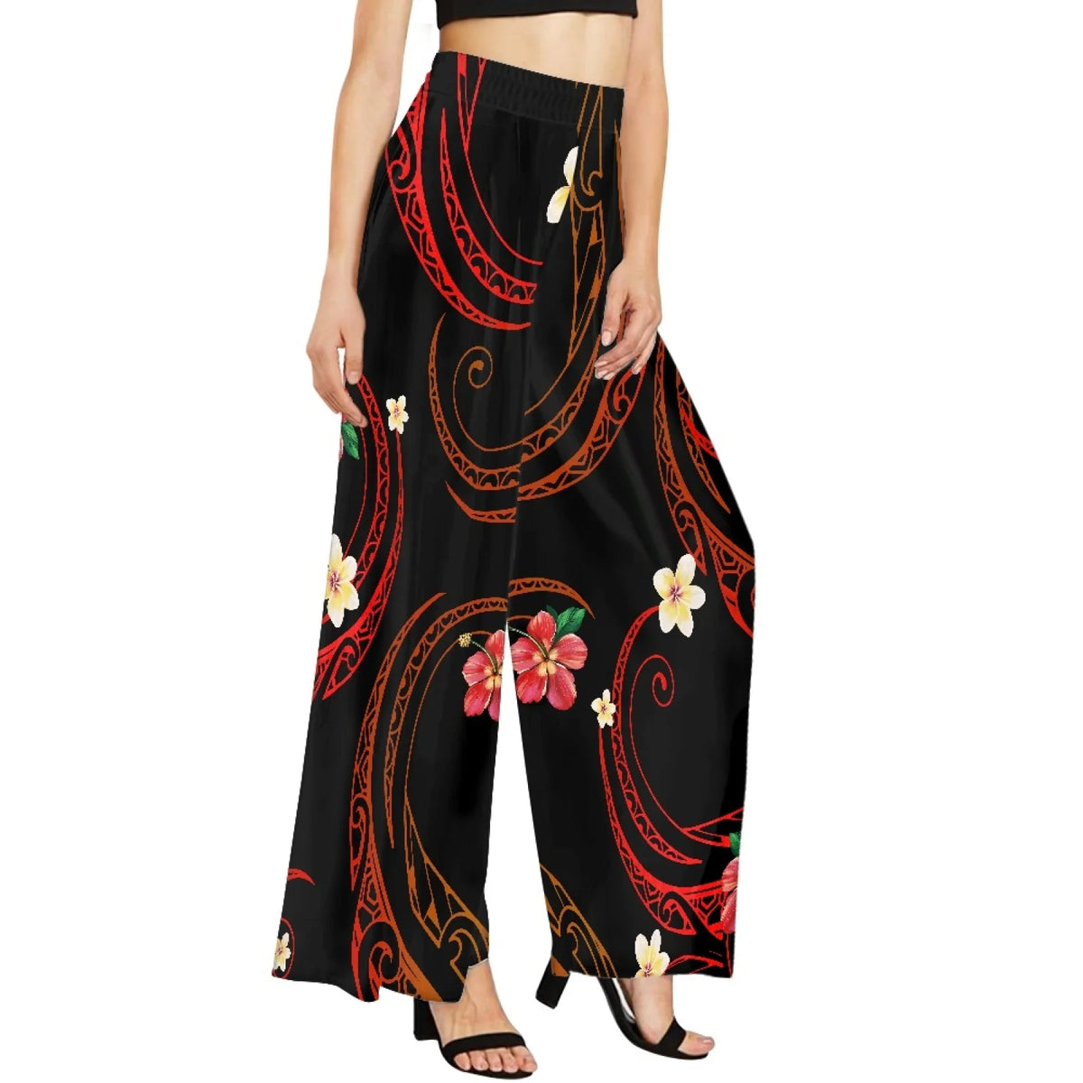 Women's Plus Size Gym Pants Good Quality Polynesian Samoa Breathable Long Sports Running Yoga Wide Leg for Summer