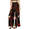 Plus size gym leggings black floral – wide-leg yoga pants