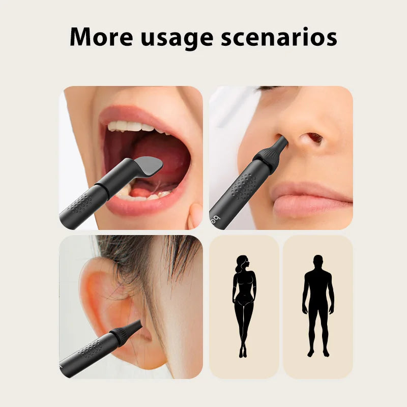 Dental oral camera usage scenarios for mouth and ear inspection