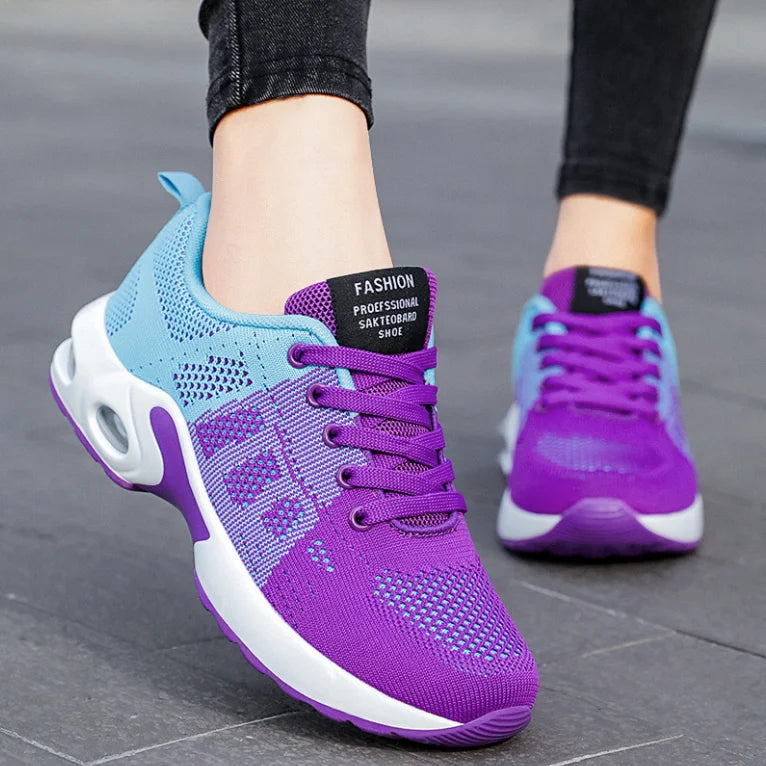 Plus size running shoes women purple and blue – air cushion runners