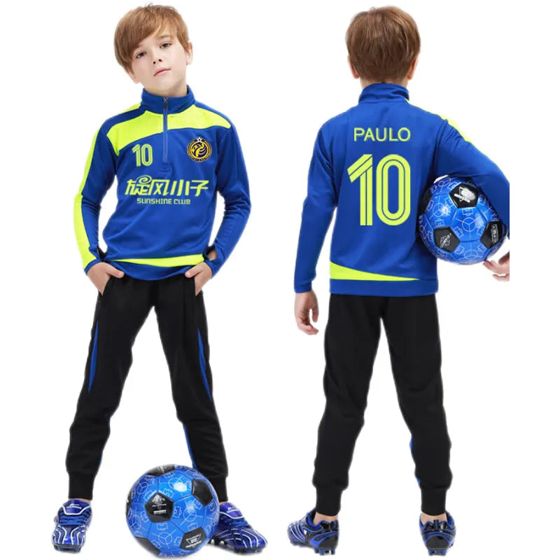Kids soccer training set blue – youth soccer training clothes