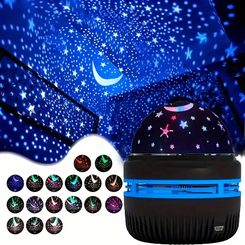 Star projector night light galaxy lamp - front view