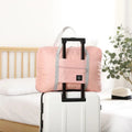 Foldable travel duffel bag - side view