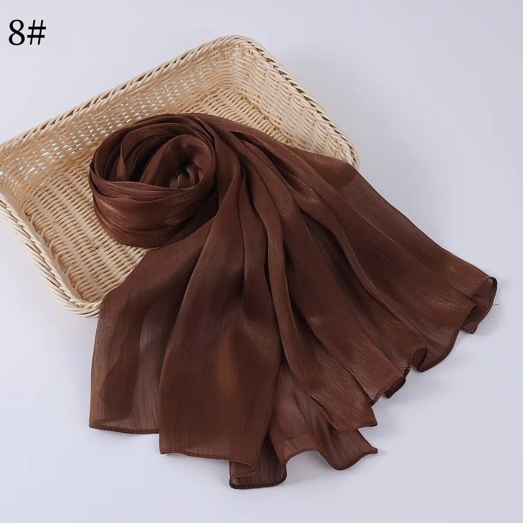 Satin Hijab Scarf – draped flat lay | Velvetova