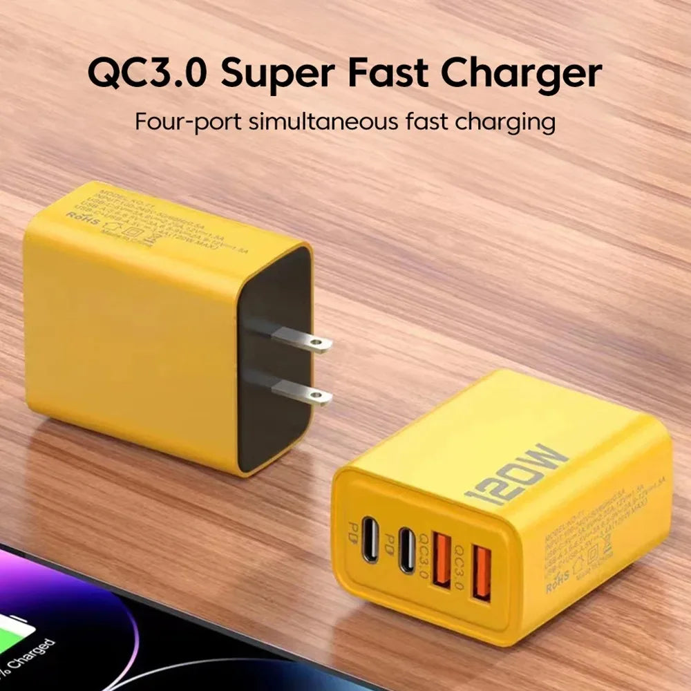 120W 4-port USB-C PD fast charger - packaging