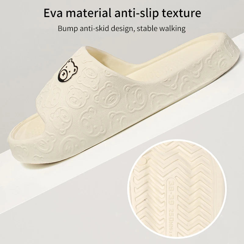 Cute bear non-slip slippers - feature detail