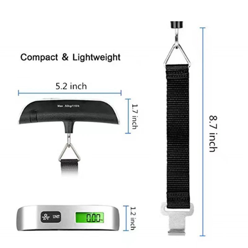 Dimension diagram of digital luggage scale