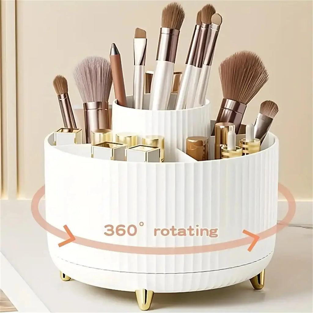 360 rotating makeup organizer - white