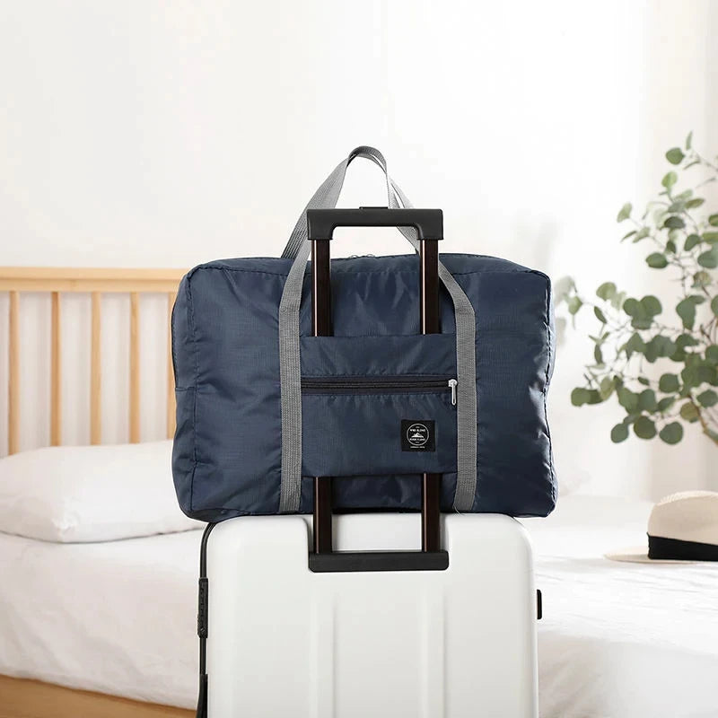 Foldable travel duffel bag - back view