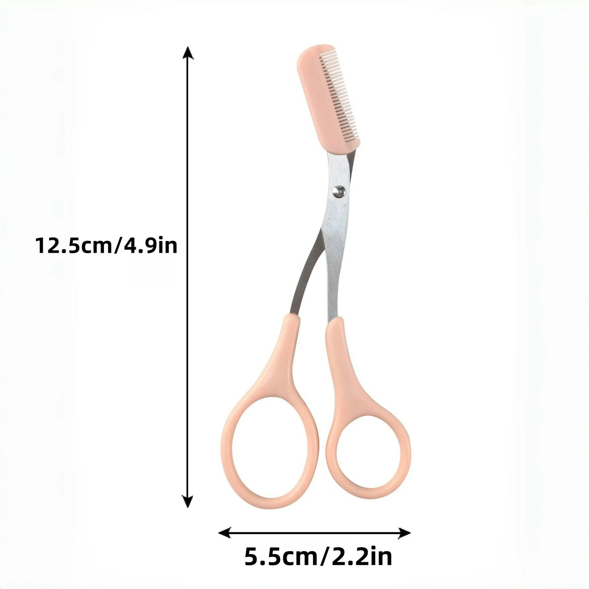 Eyebrow scissors with comb - pink
