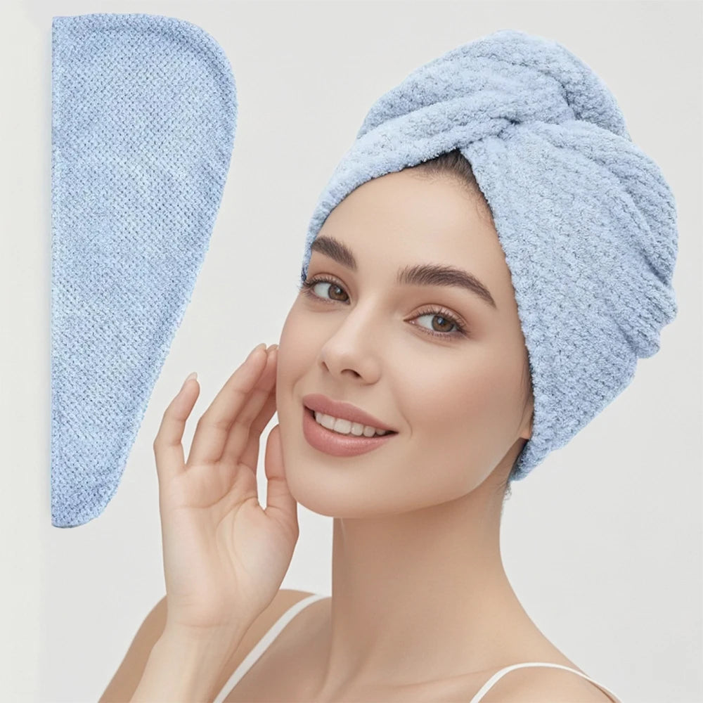 Microfiber Hair Towel Wrap – Quick-Dry Turban, Anti-Frizz