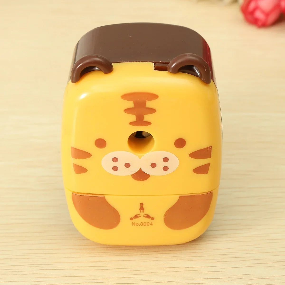 Front view of tiger animal pencil sharpener