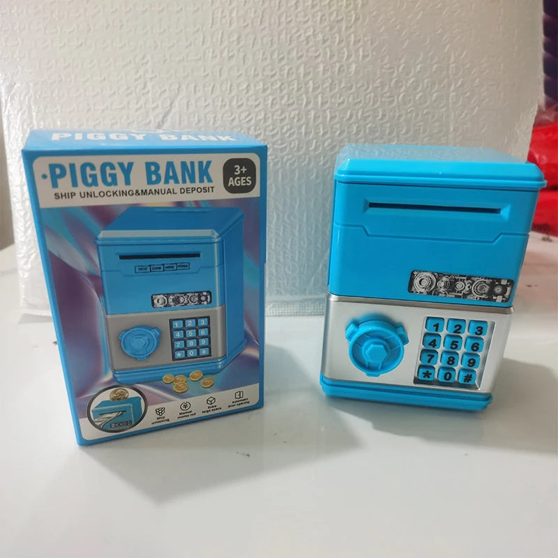 Electronic piggy bank for kids - in use