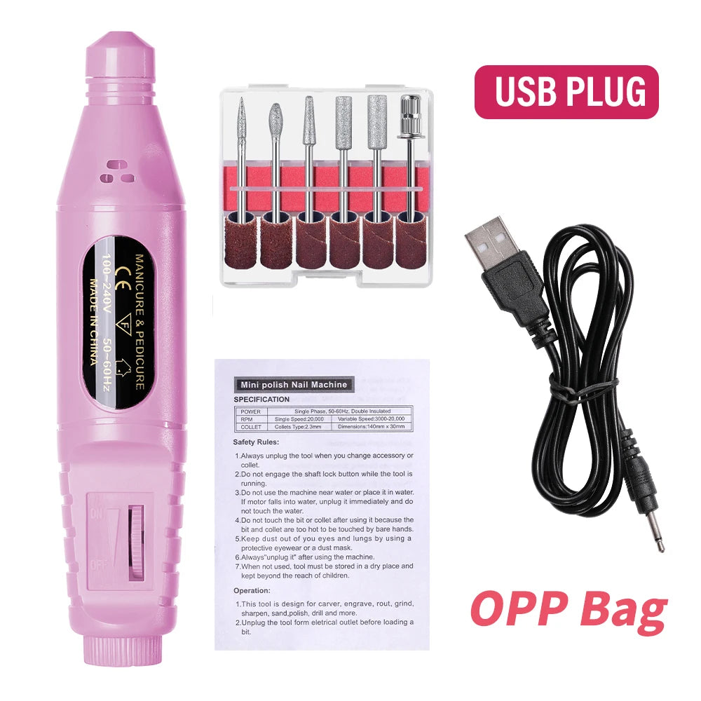 Electric nail file kit - USB powered