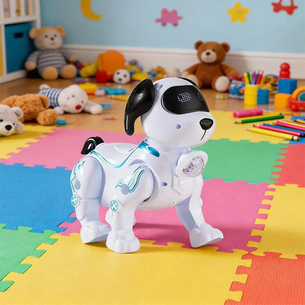 Robot dog toy for kids — robot dog on colorful play mat