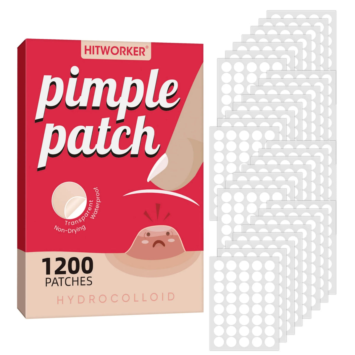 Hydrogel acne patches 1200 count box with sheets