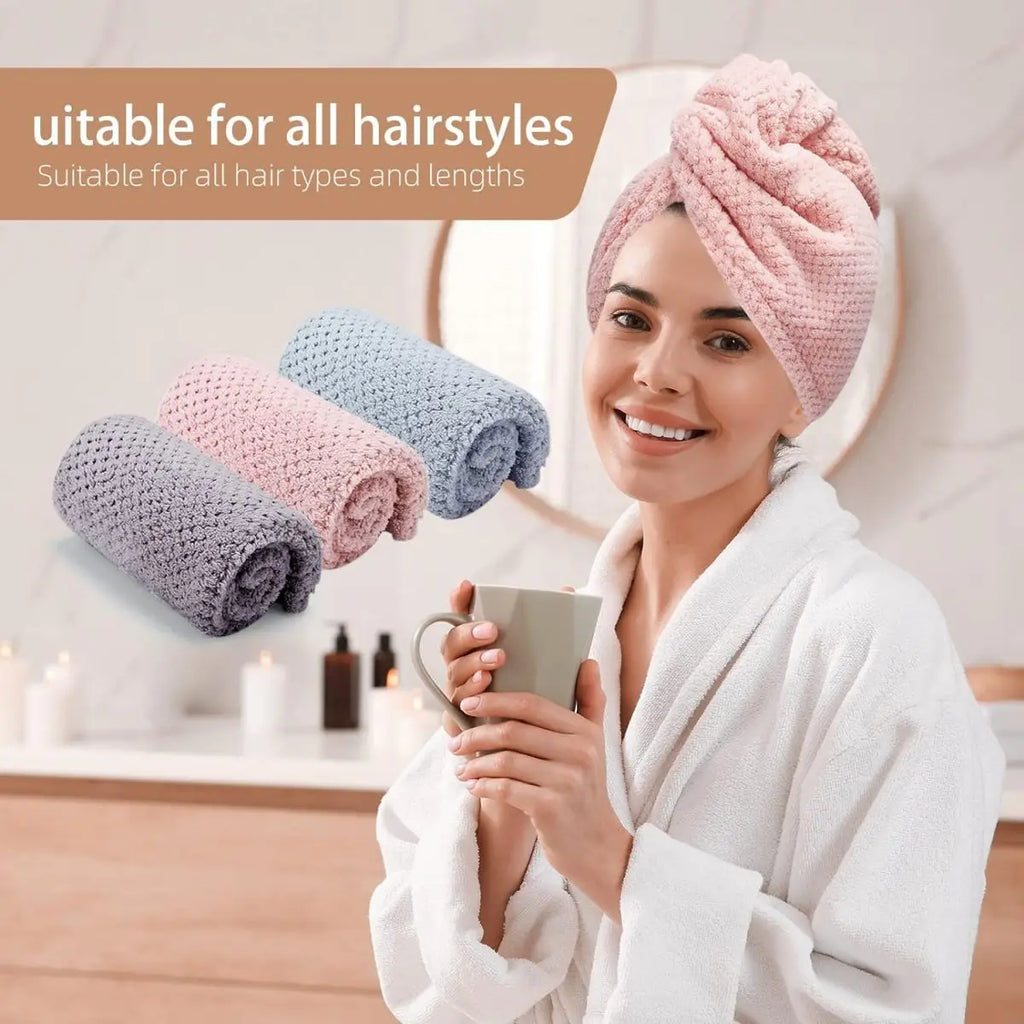 Microfiber hair towel wrap - quick dry turban