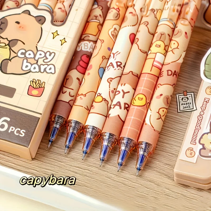 Capybara erasable gel pens with 0.5mm blue tips
