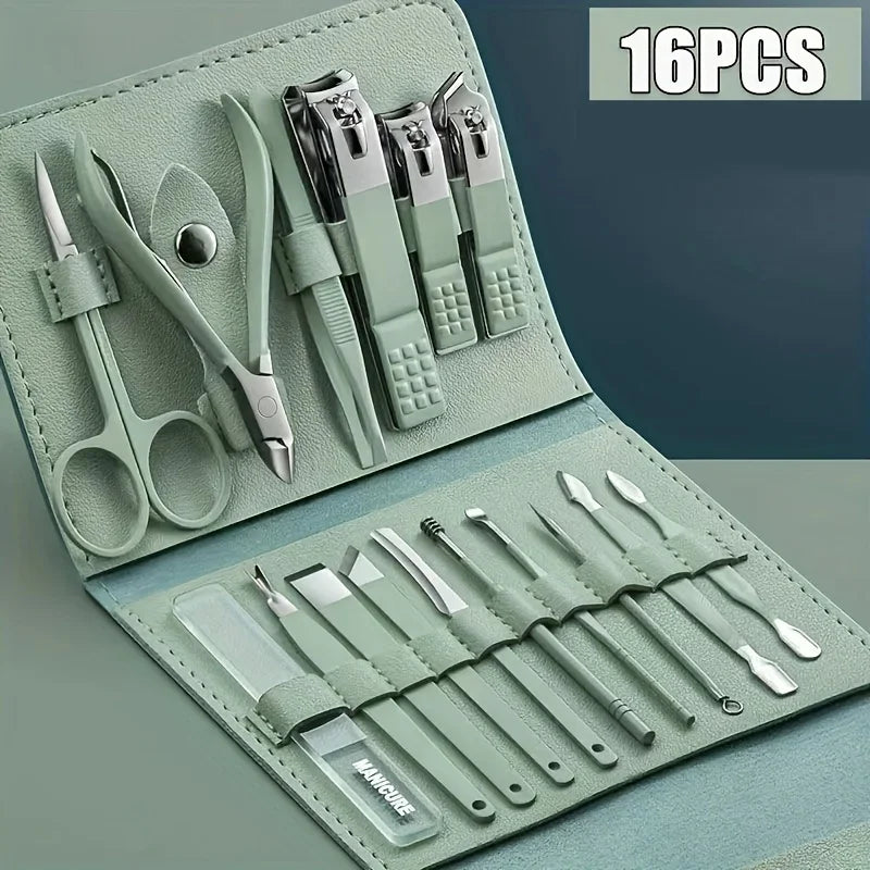 16pcs professional manicure set - stainless steel