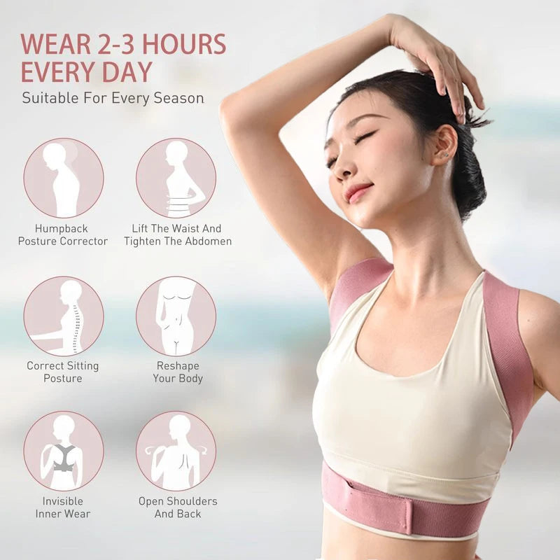 Posture corrector back brace wear 2-3 hours daily guide