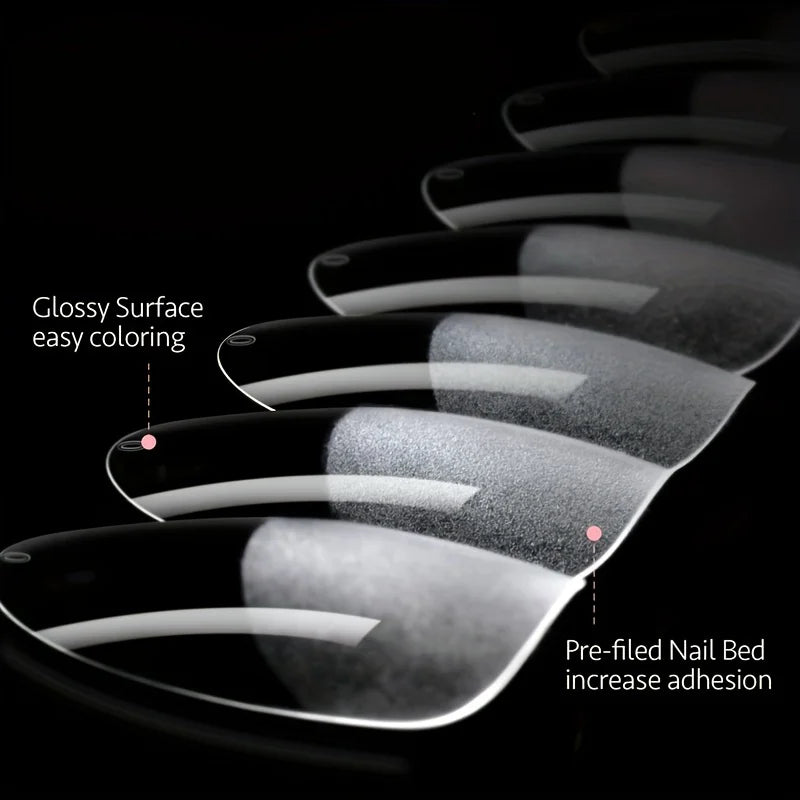 Clear full cover nail tips in storage case