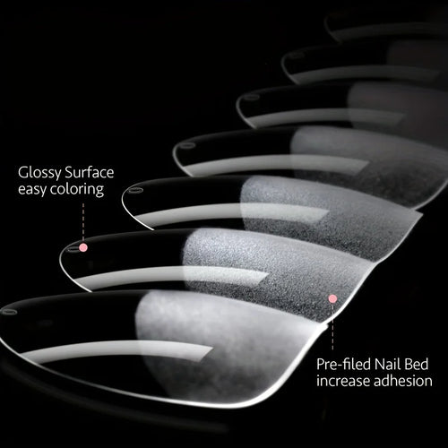 Clear full cover nail tips in storage case