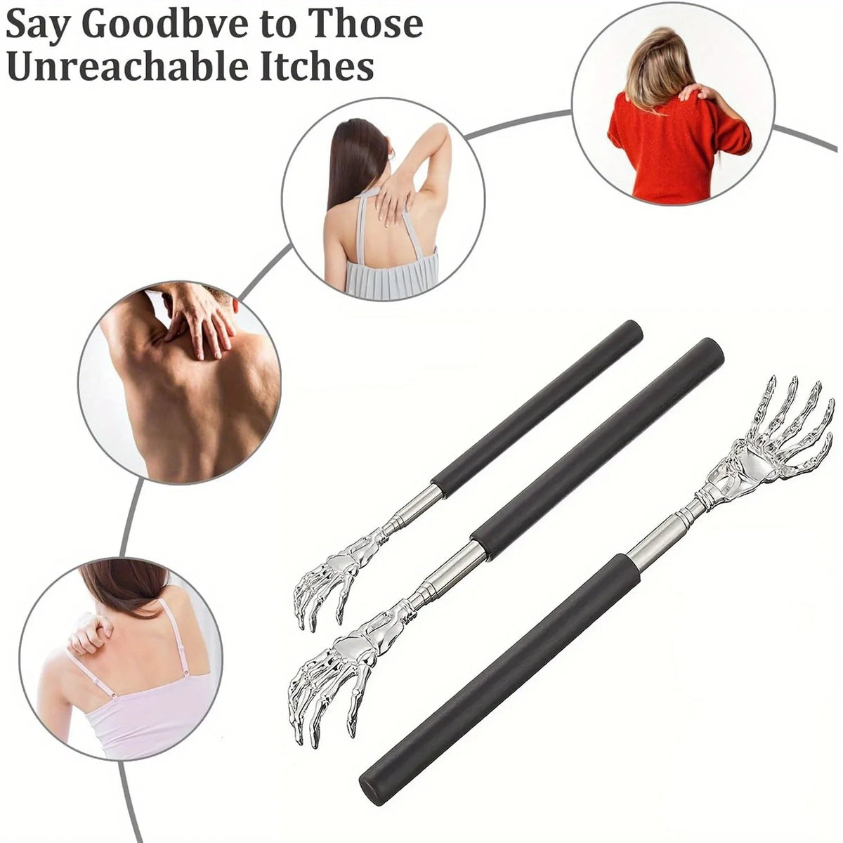 Telescopic extendable back scratcher - detail close-up