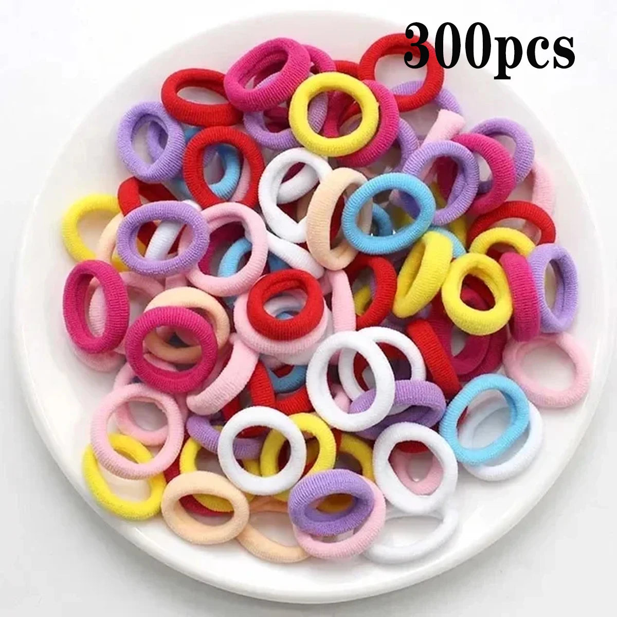 200Pcs Small Elastic Hair Bands – Colorful Girls Hair Ties