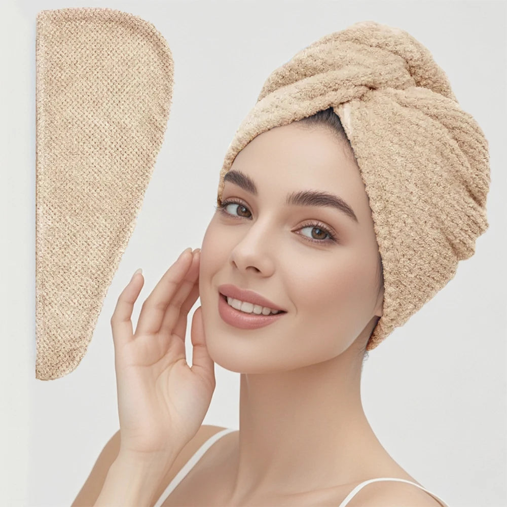 Microfiber hair towel wrap - quick dry turban