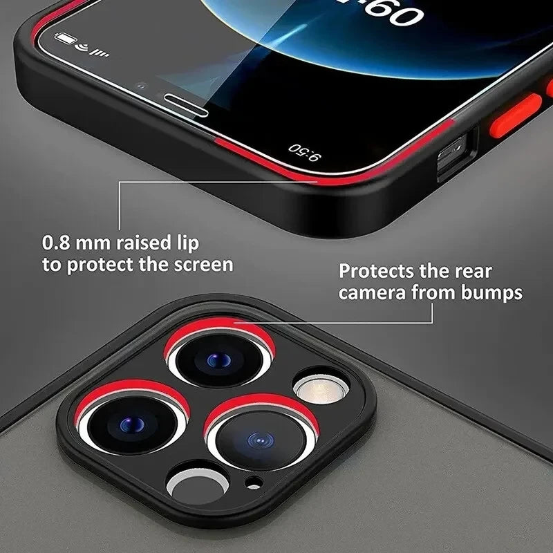MagSafe phone case raised lip screen and camera protection detail