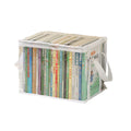 White book storage box with books