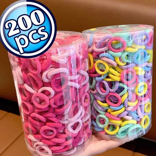 Small elastic hair bands 200pcs - colorful