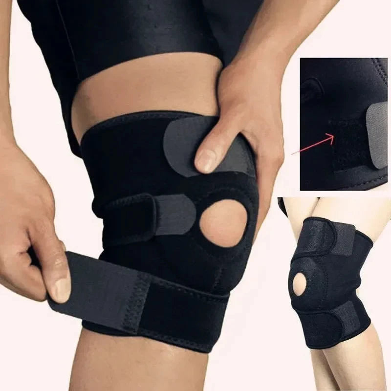 Close-up of knee pads basketball open-patella design on knee