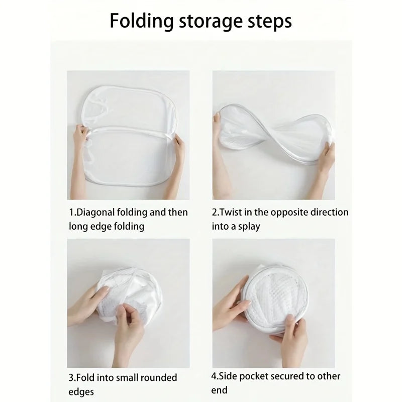 Folding steps diagram for collapsible laundry hamper storage