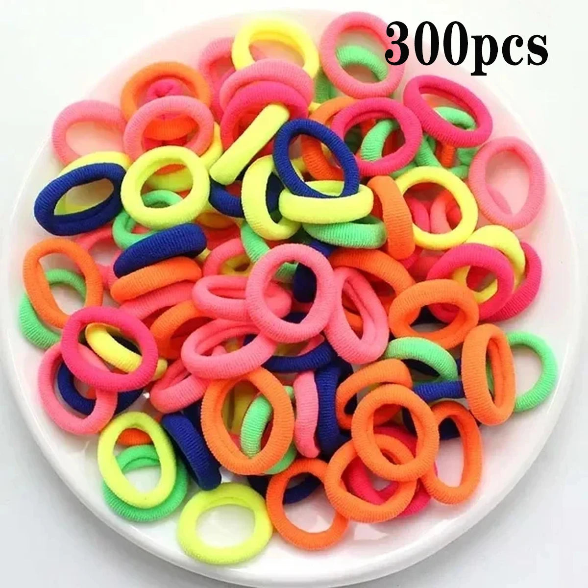 200Pcs Small Elastic Hair Bands – Colorful Girls Hair Ties