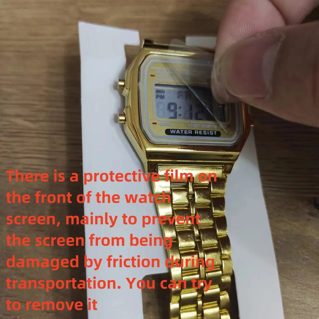 F91W digital watch - stainless steel clasp detail