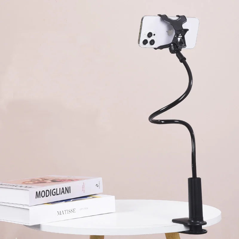 Gooseneck phone holder with clamp - side view