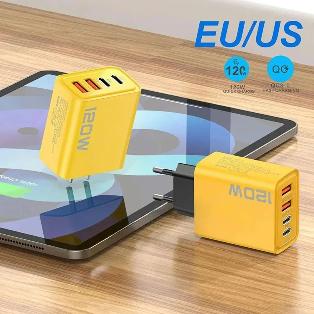 120W 4-port USB-C PD fast charger - lifestyle shot