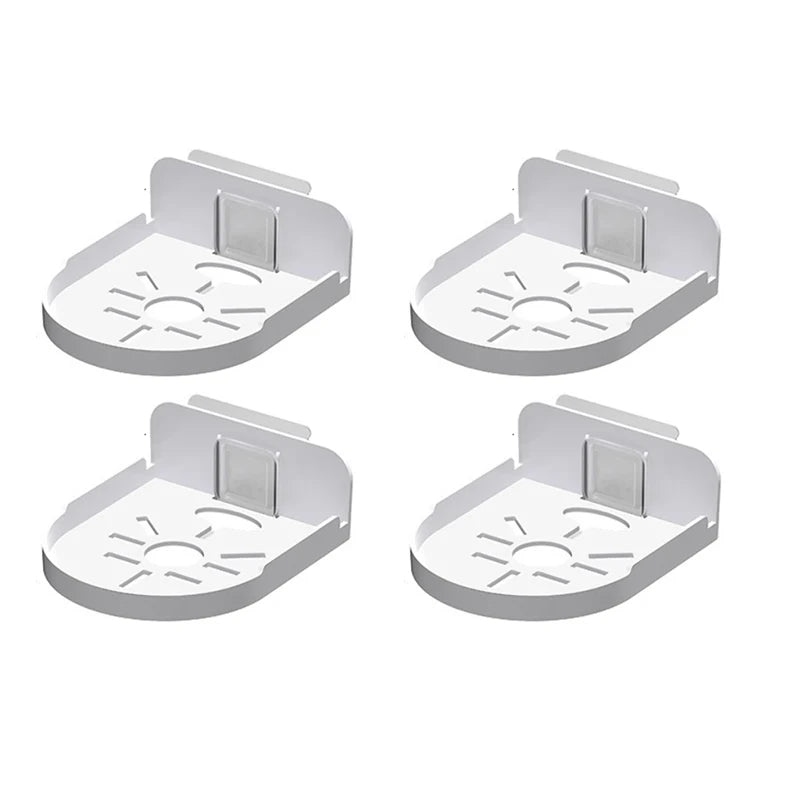 Four-pack white no-drill camera wall mount brackets, product view